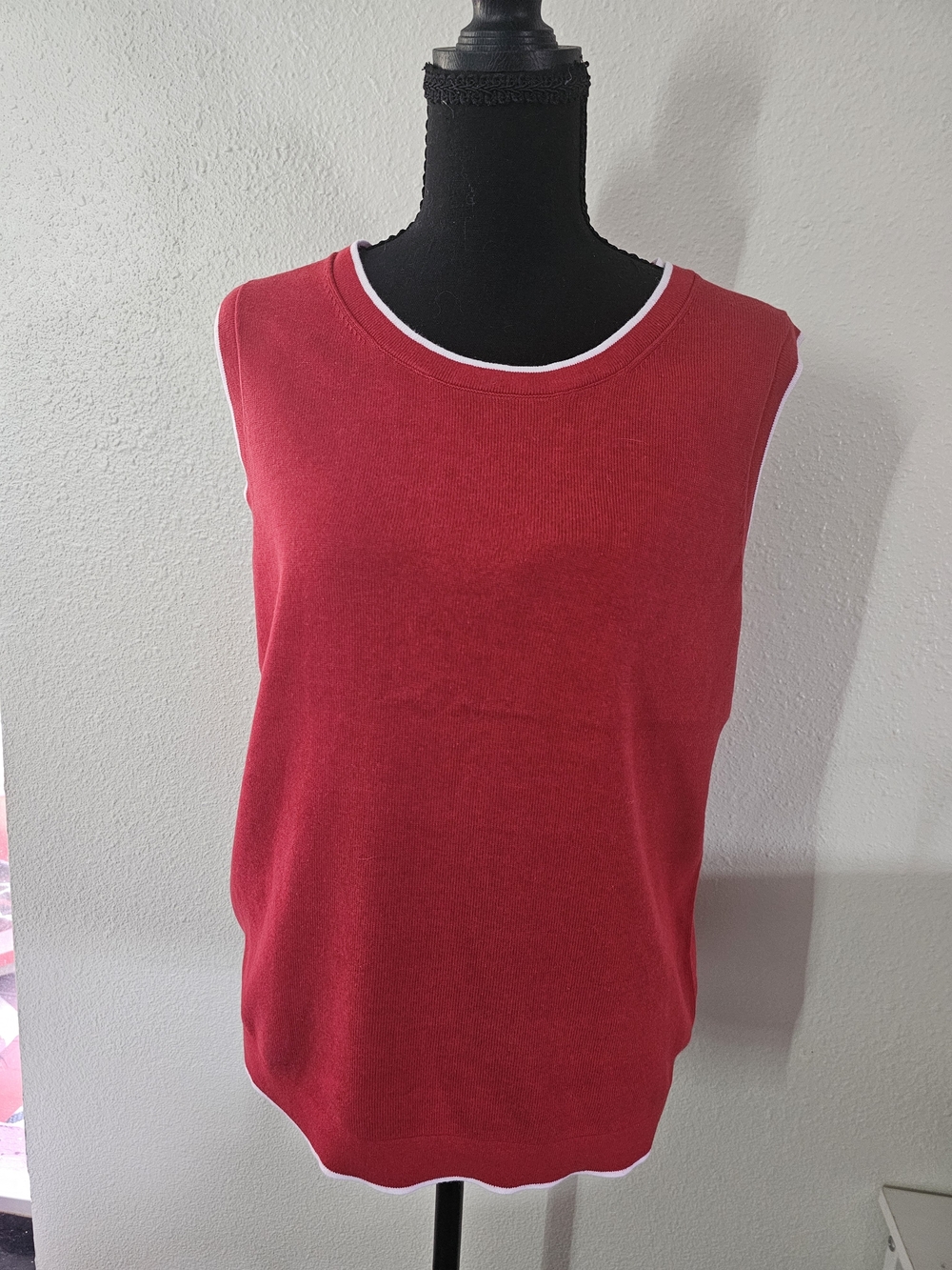 Kate & Mallory Red Cardigan with White Trim - Picture 3 of 6
